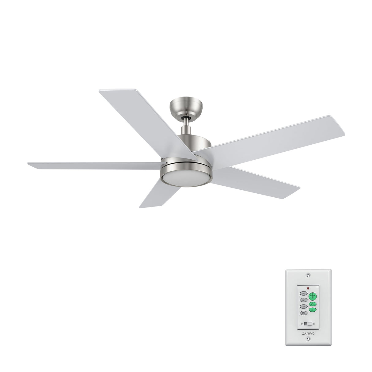 SANTANA 52 In 5 Blade Smart Ceiling Fan With Integrated LED Lights With Wall Control