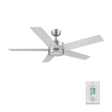 SANTANA 52 In 5 Blade Smart Ceiling Fan With Integrated LED Lights With Wall Control
