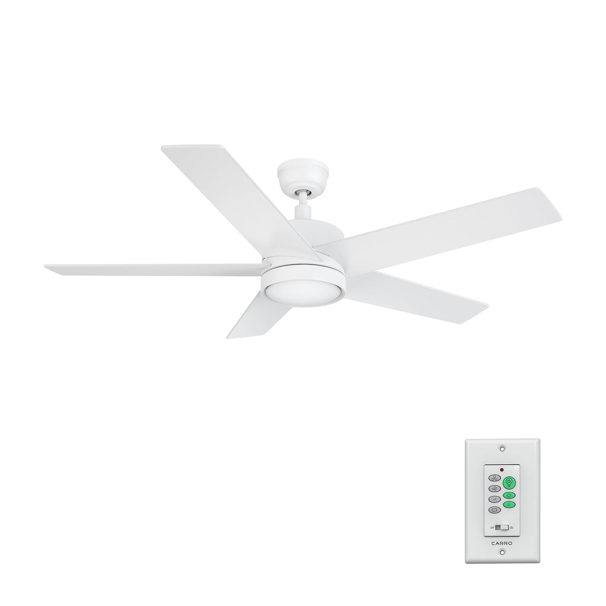 SANTANA 52 In 5 Blade Smart Ceiling Fan With Integrated LED Lights With Wall Control