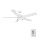 SANTANA 52 In 5 Blade Smart Ceiling Fan With Integrated LED Lights With Wall Control