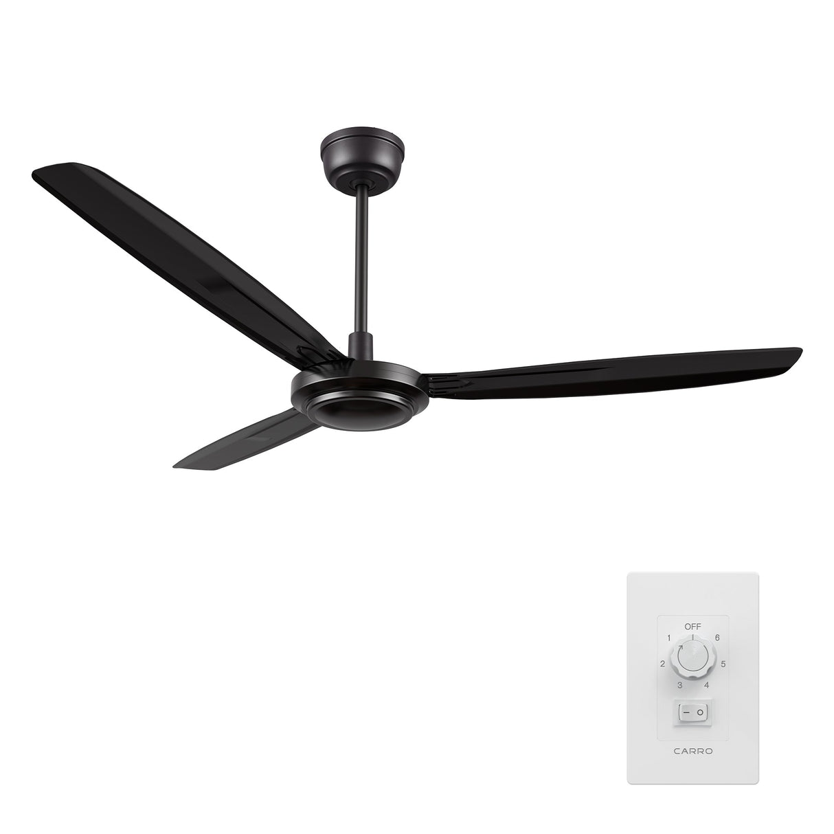 OBERON 56 In 3 Blade Smart Ceiling Fan Without  LED  Lights With Wall Control