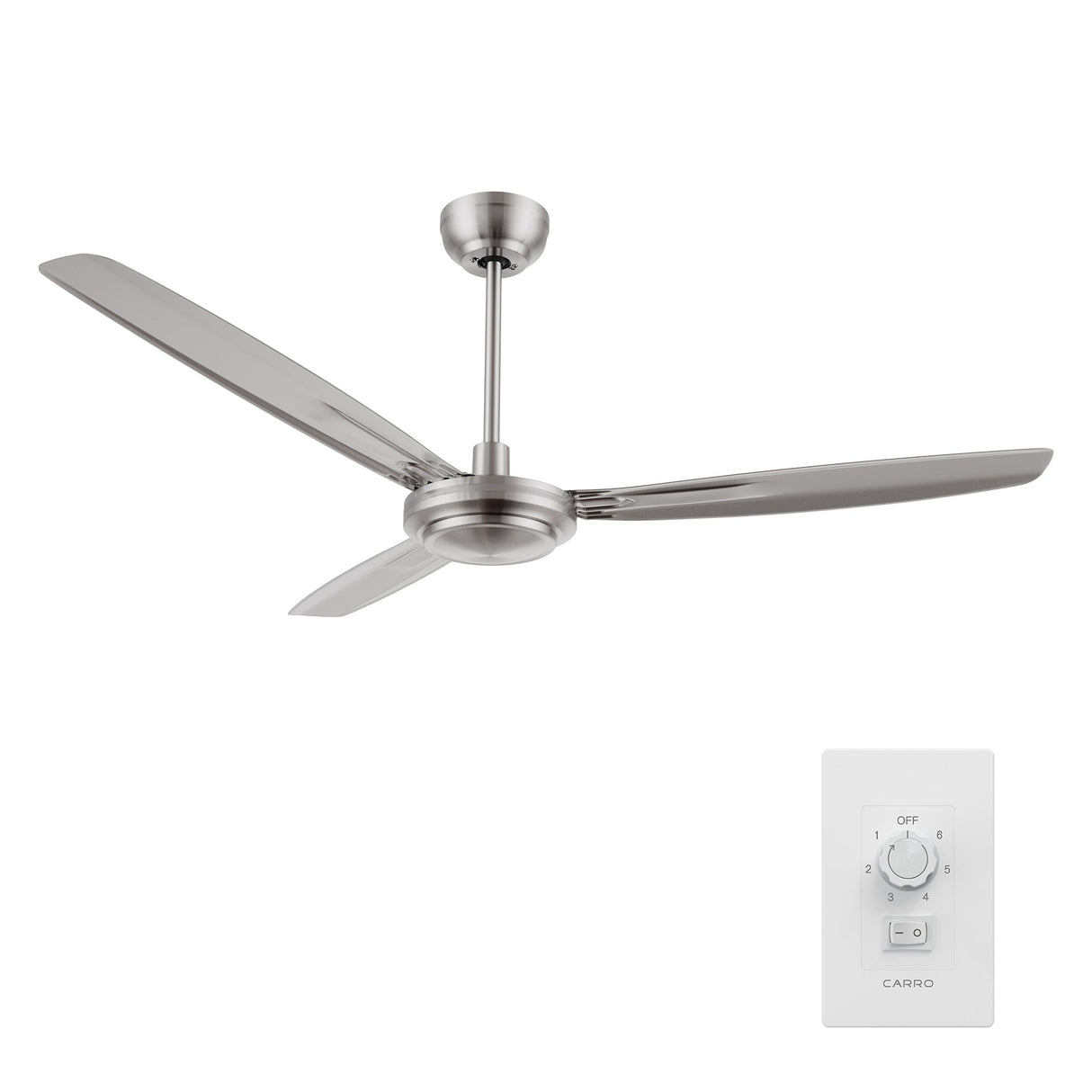OBERON 56 In 3 Blade Smart Ceiling Fan Without  LED  Lights With Wall Control
