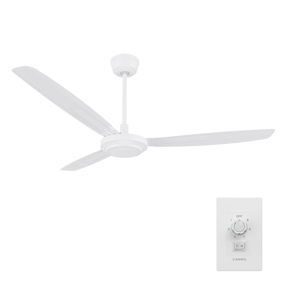 OBERON 56 In 3 Blade Smart Ceiling Fan Without  LED  Lights With Wall Control