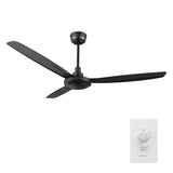 Oberon 56 Inch 3 Blade No Light Smart Ceiling Fan With Wall Control