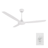 Oberon 56 Inch 3 Blade No Light Smart Ceiling Fan With Wall Control
