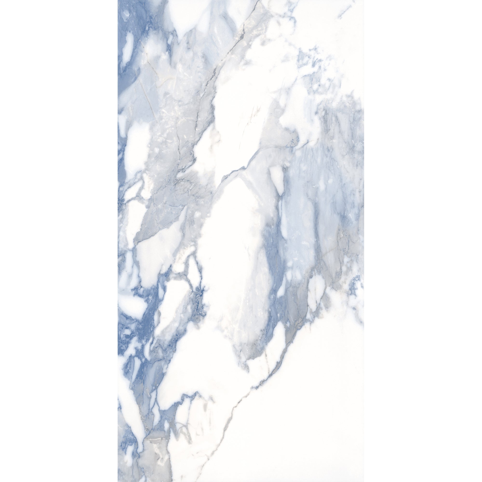 CRASH BLUE 24 in. x 48 in. x 8.5 mm Polished Marble Look Tile - Porcelain Floor and Wall Tile (15.50 Sqft/Box)