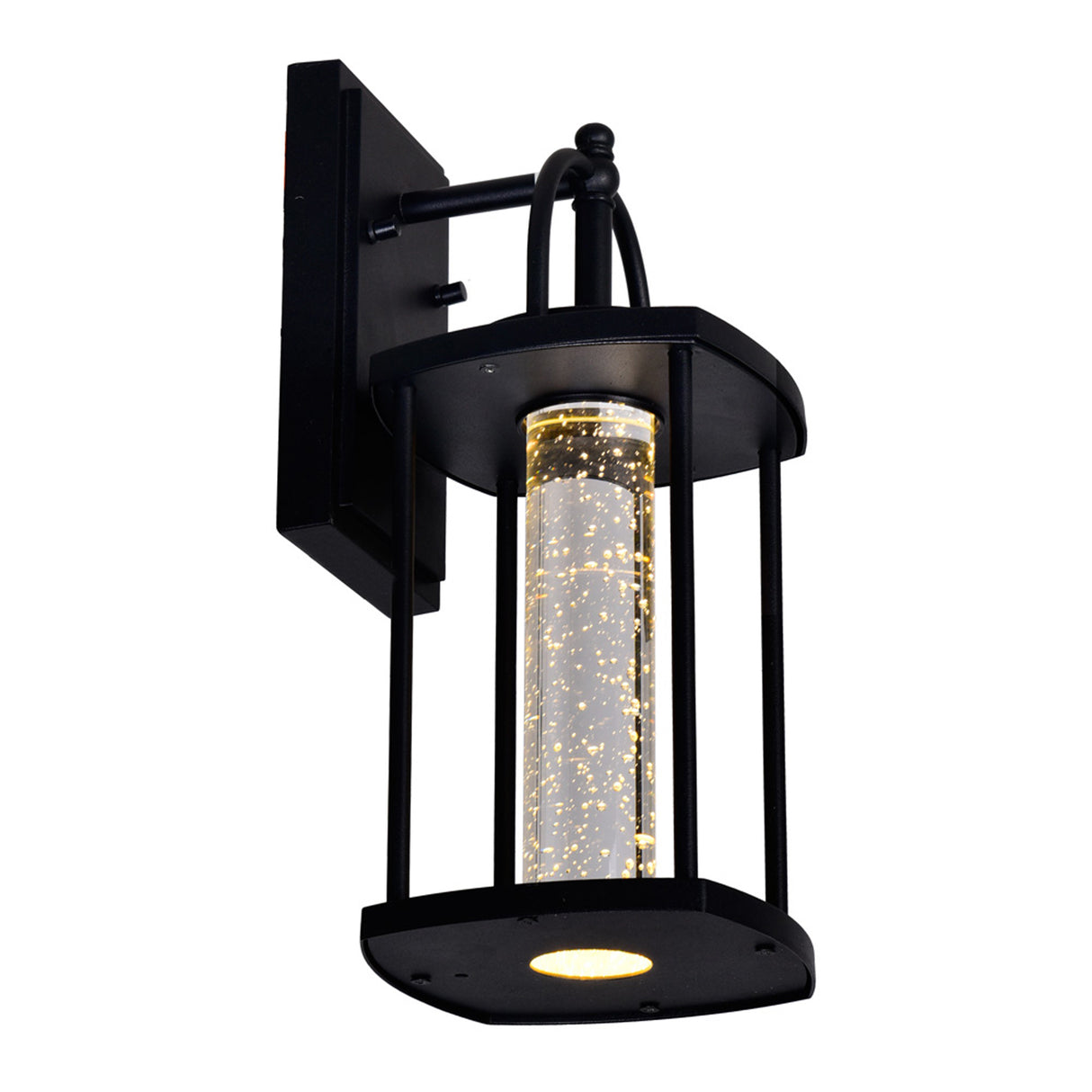 Greenwood LED Black Outdoor Wall Lantern 14 Inch