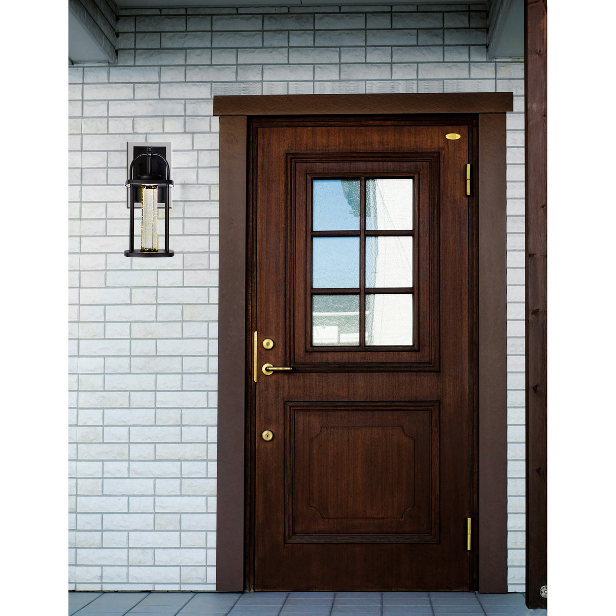 Greenwood LED Black Outdoor Wall Lantern 14 Inch