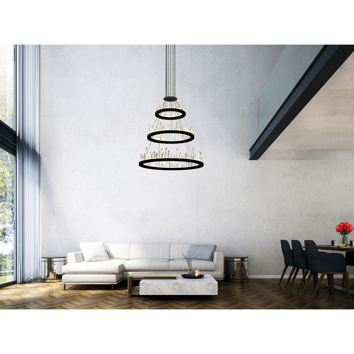 Juliette Integrated LED 32in Black Chandelier