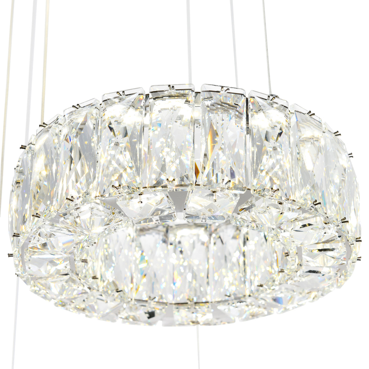 Madeline Integrated LED 6 Ring Chrome Chandelier