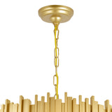 Deco 7 Light Medallion Gold Down Chandelier