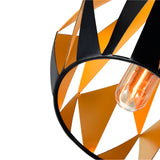 Oxide 1 Light 12in Black & Copper Down Pendant