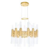 Orgue 42 Light 20in Satin Gold Chandelier