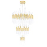 Orgue 123 Light 32in Satin Gold Chandelier
