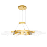 Collar 14 Light Chandelier With Satin Gold Finish