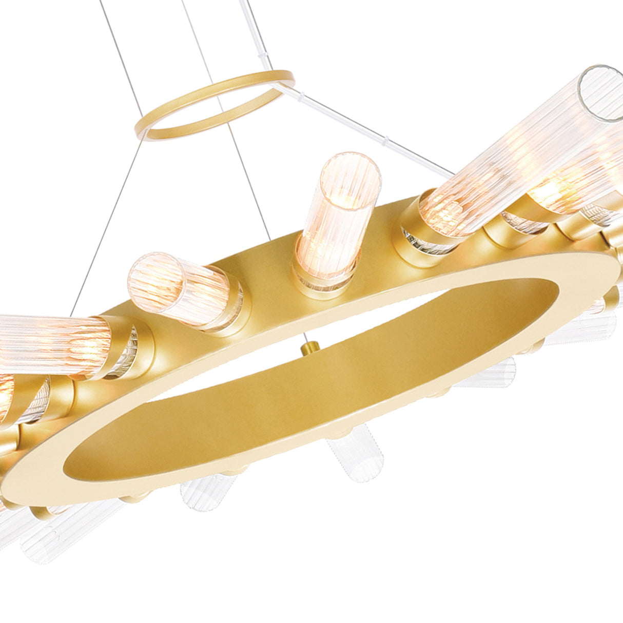 Collar 21 Light Chandelier With Satin Gold Finish