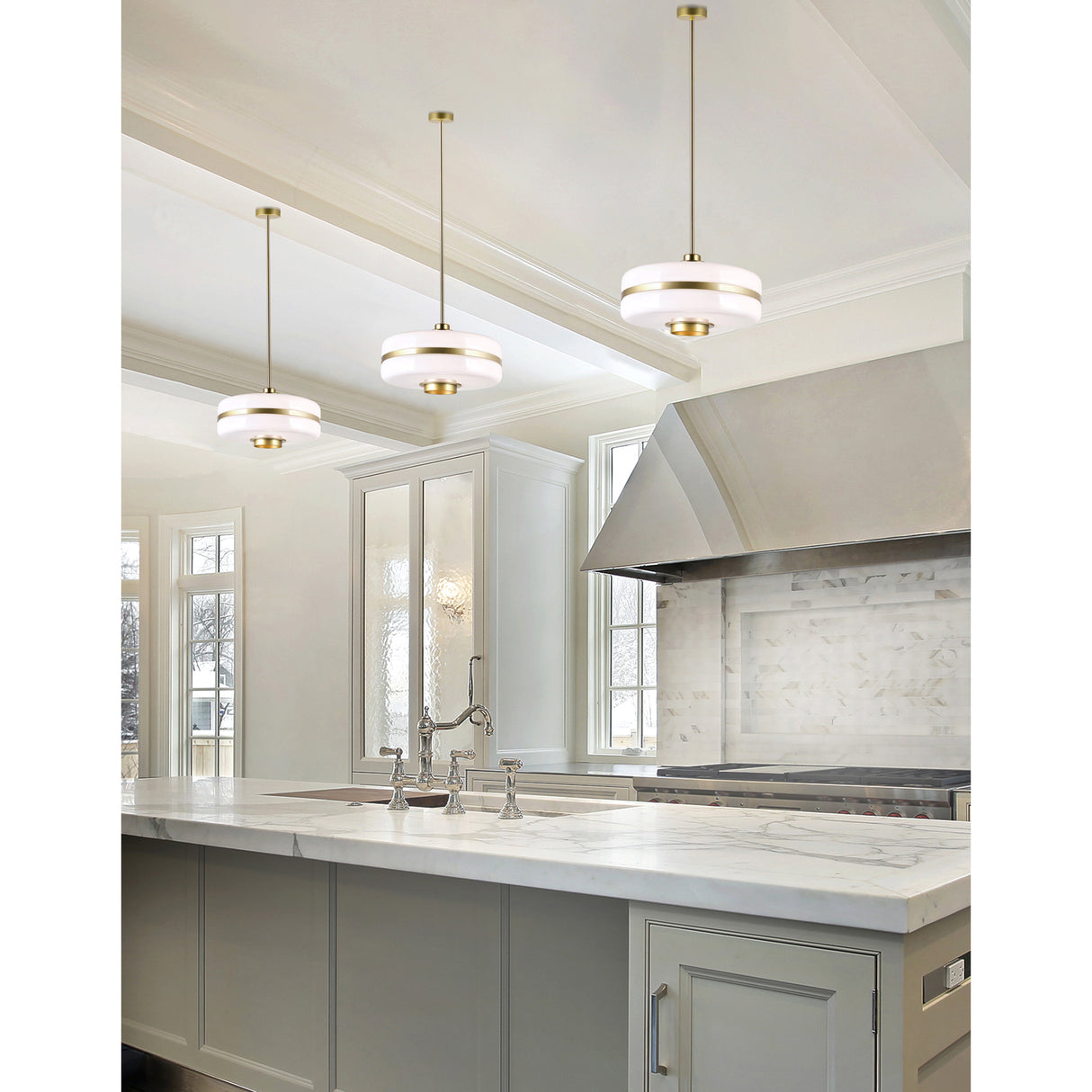 Elementary 1 Light Down Pendant With Pearl Gold Finish