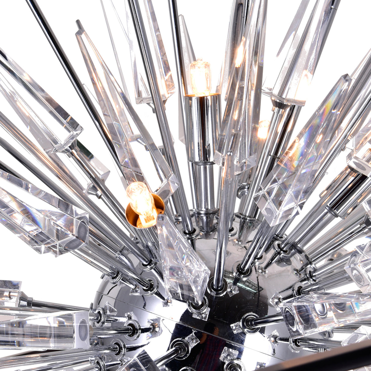 Starburst 6 Light Chrome & Black Chandelier