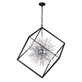 Starburst 20 Light Chrome & Black Chandelier
