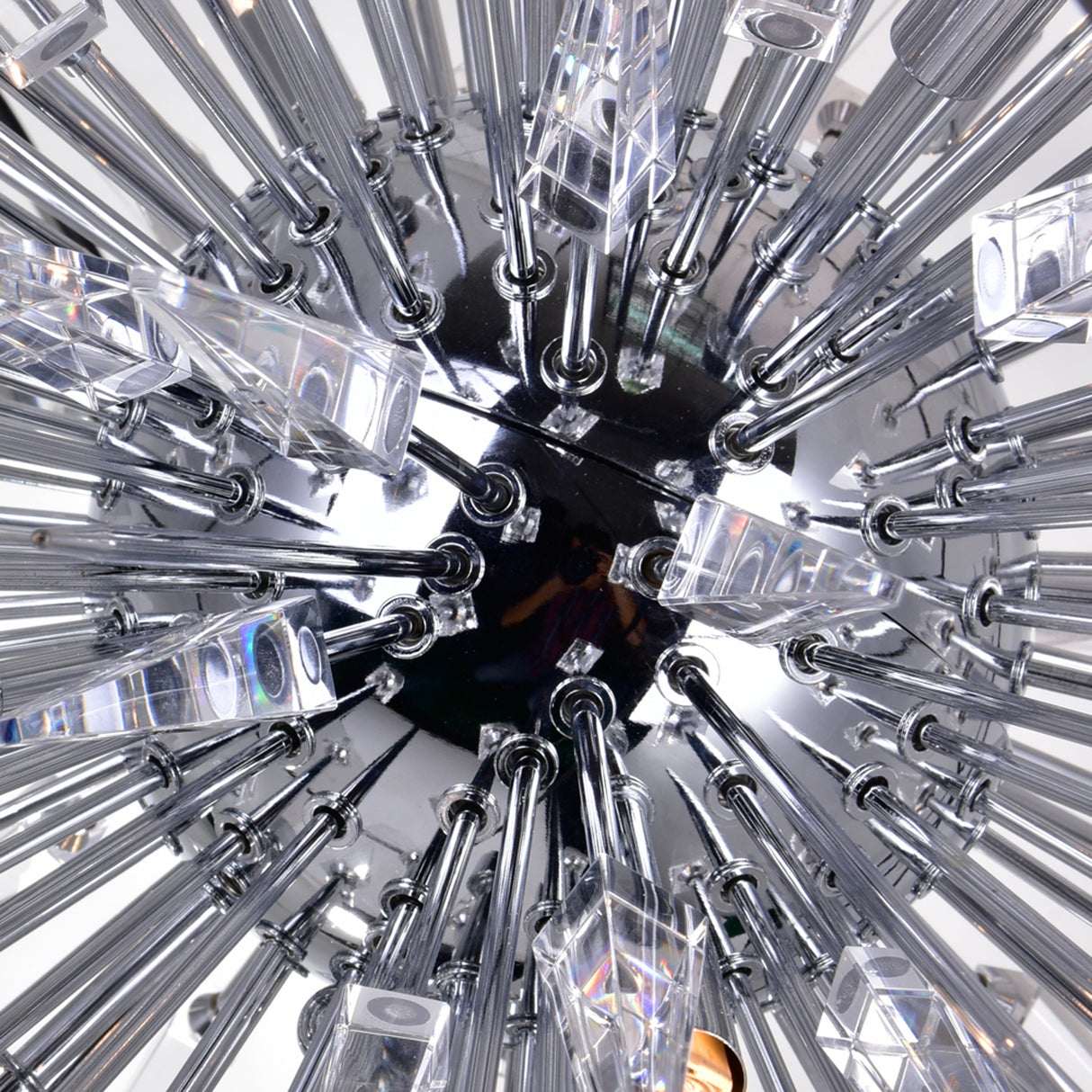 Starburst 20 Light Chrome & Black Chandelier