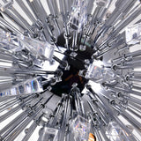 Starburst 20 Light Chrome & Black Chandelier