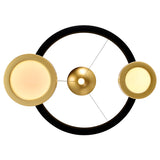 Deux Lunes Integrated LED 20in Sun Gold & Black Chandelier