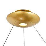 Deux Lunes Integrated LED 20in Sun Gold & Black Chandelier