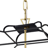 Tudor 6 Light 20in Satin Gold & Black Chandelier