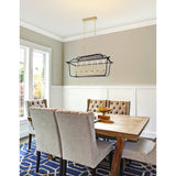 Tudor 6 Light 36in Satin Gold & Black Chandelier