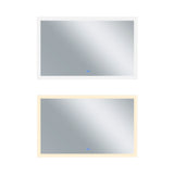 Abigail Rectangular 70x36in Matte White Integrated LED Mirror