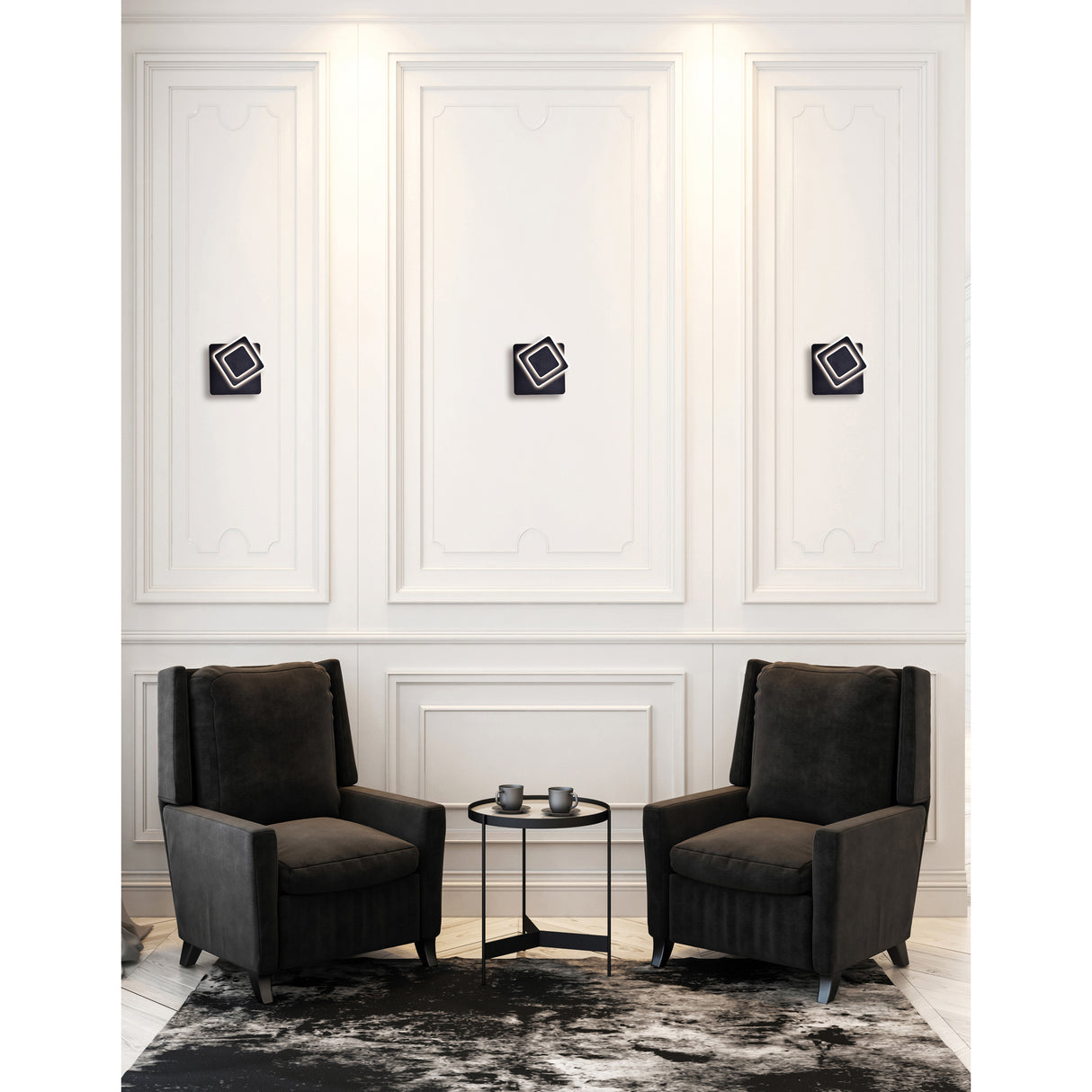 Private I Integrated LED Square Matte Black Wall Sconce