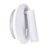 Private I Integrated LED Adjustable Round Matte White Wall Sconce