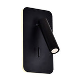 Private I Integrated LED Adjustable Rectangular Matte Black Wall Sconce