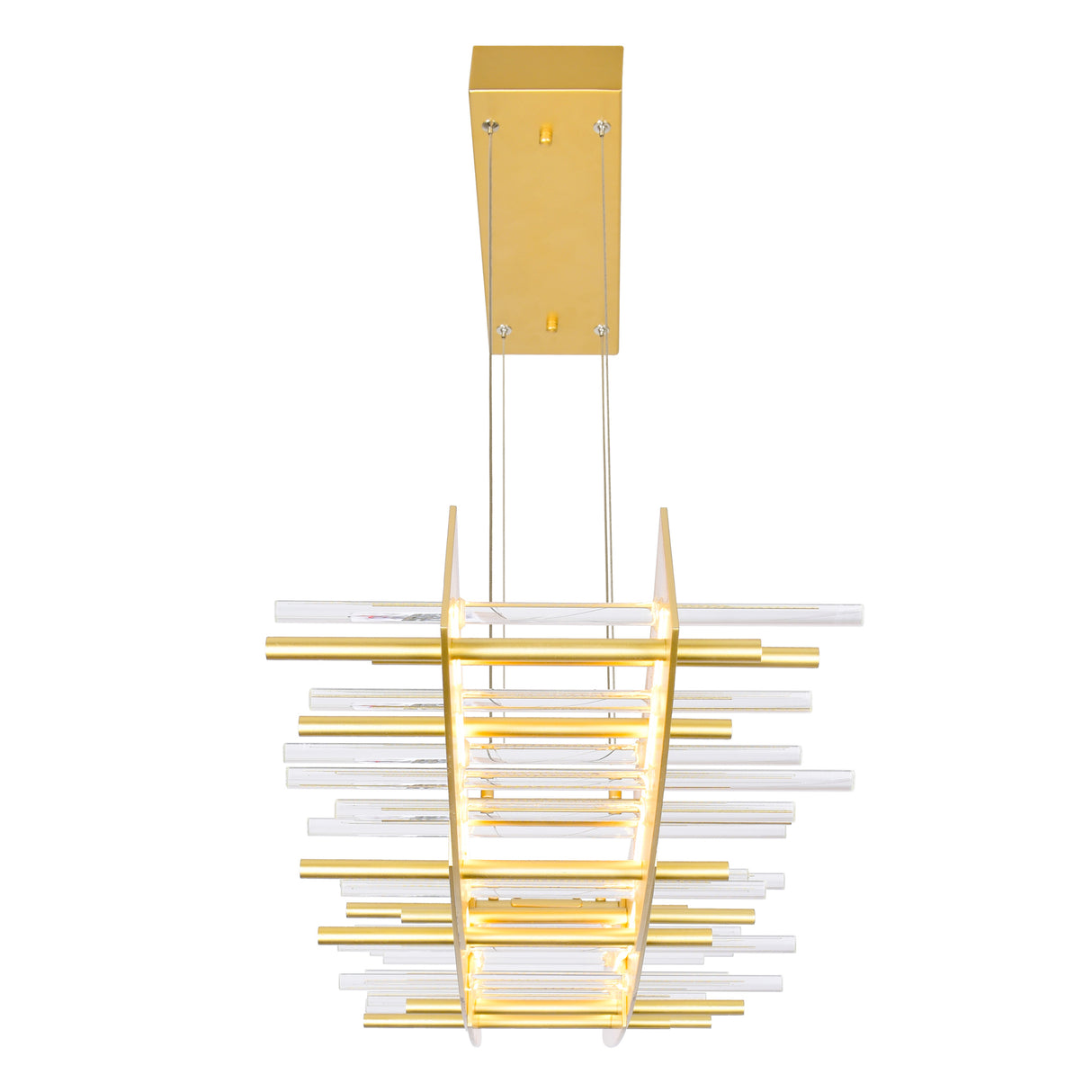 Gondola LED Chandelier With Satin Gold Finish