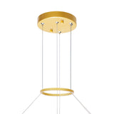 Guadiana Integrated LED 32in Satin Gold Chandelier with Handcrafted Glass
