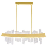 Guadiana Integrated LED 39in Satin Gold Chandelier with Handcrafted Glass