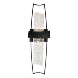 Guadiana Integrated LED 8in Black Wall Light with Handcrafted Glass