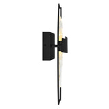 Guadiana Integrated LED 8in Black Wall Light with Handcrafted Glass