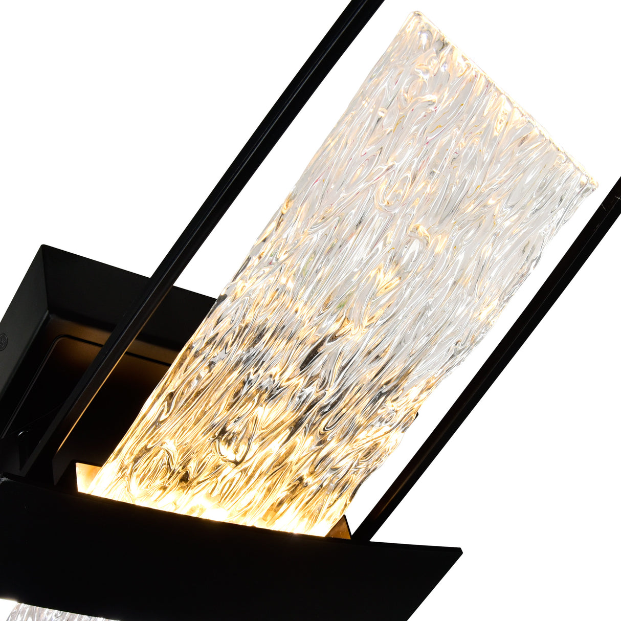 Guadiana Integrated LED 8in Black Wall Light with Handcrafted Glass
