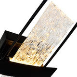 Guadiana Integrated LED 8in Black Wall Light with Handcrafted Glass