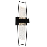 Guadiana Integrated LED 8in Black Wall Light with Handcrafted Glass
