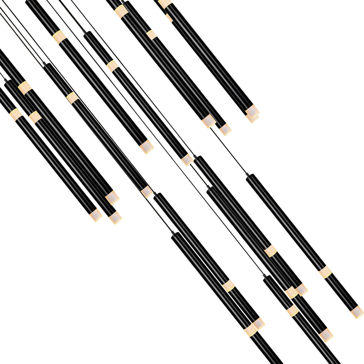 Flute Integrated LED 24in Black Chandelier