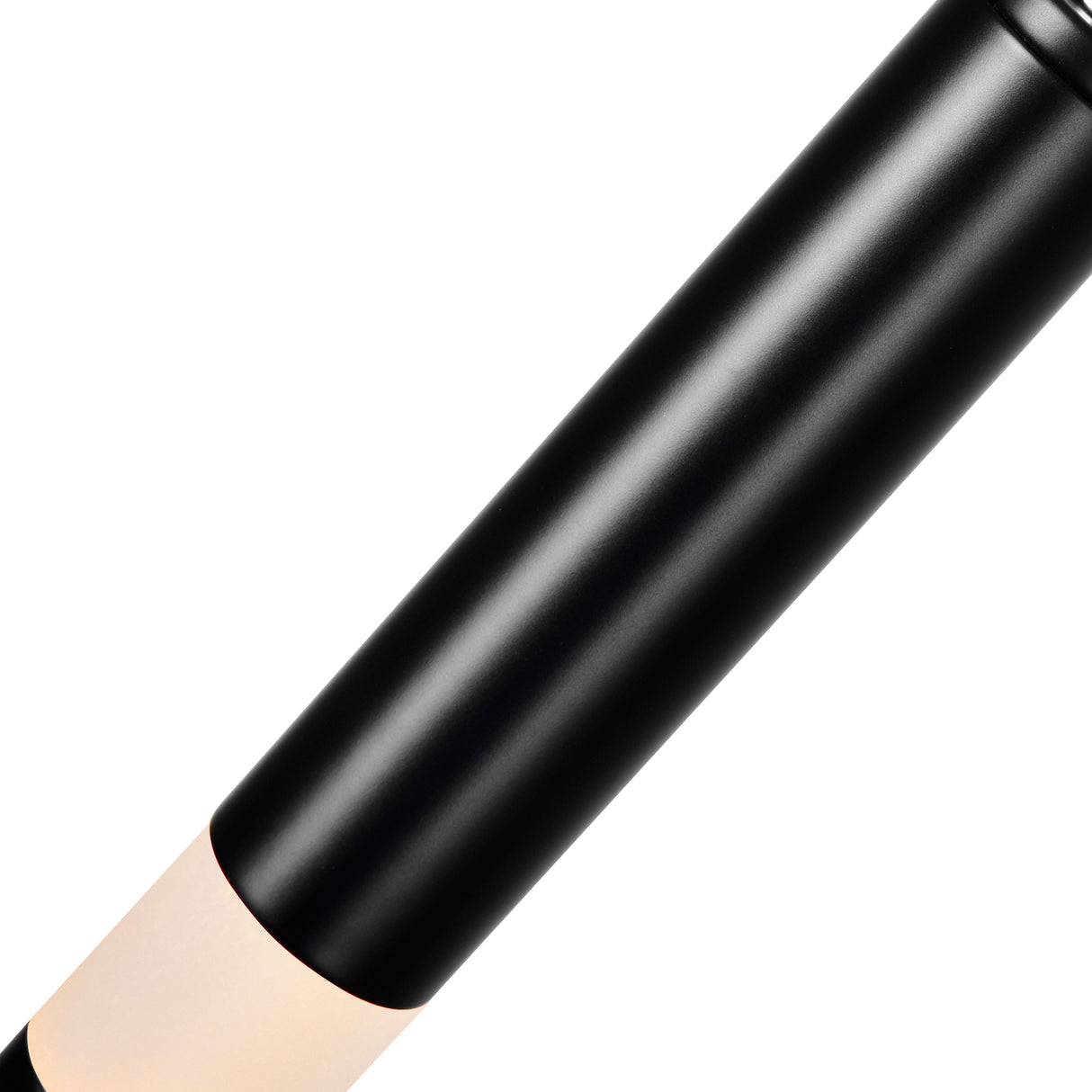 Flute Integrated LED 24in Black Chandelier
