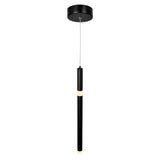 Flute Integrated LED 5in Black Mini Pendant