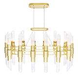Croissant 28 Light Chandelier With Satin Gold Finish