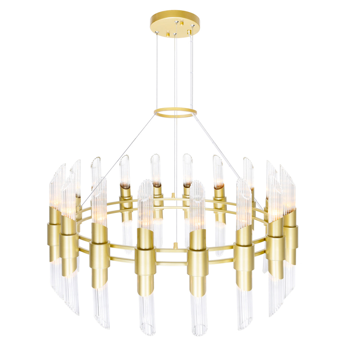 Croissant 36 Light Chandelier With Satin Gold Finish