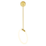 Hoops Integrated LED 10in Satin Gold Mini Pendant