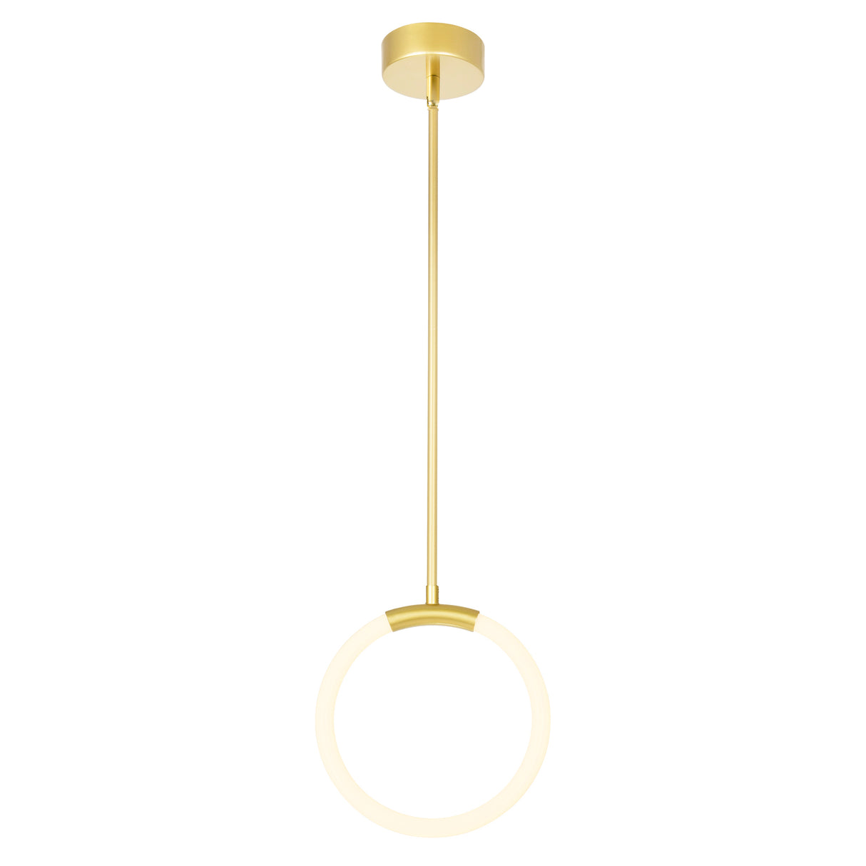Hoops Integrated LED 10in Satin Gold Mini Pendant