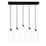 Hoops Integrated LED 23in 5 Ring Black Chandelier