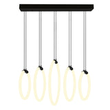 Hoops Integrated LED 23in 5 Ring Black Chandelier